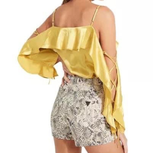 GUESS Cold Shoulder Lace Up Nia Top - Picture 6 of 11